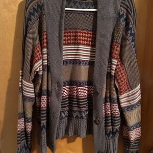 Multicolor Patterned Cardigan